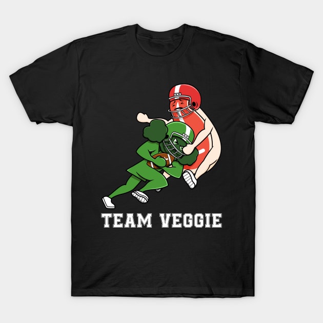 Team Veggie Football - Vegetarian Plant Powered T-Shirt by jkshirts